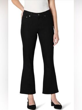 Women's Black  crop Flared Jeans